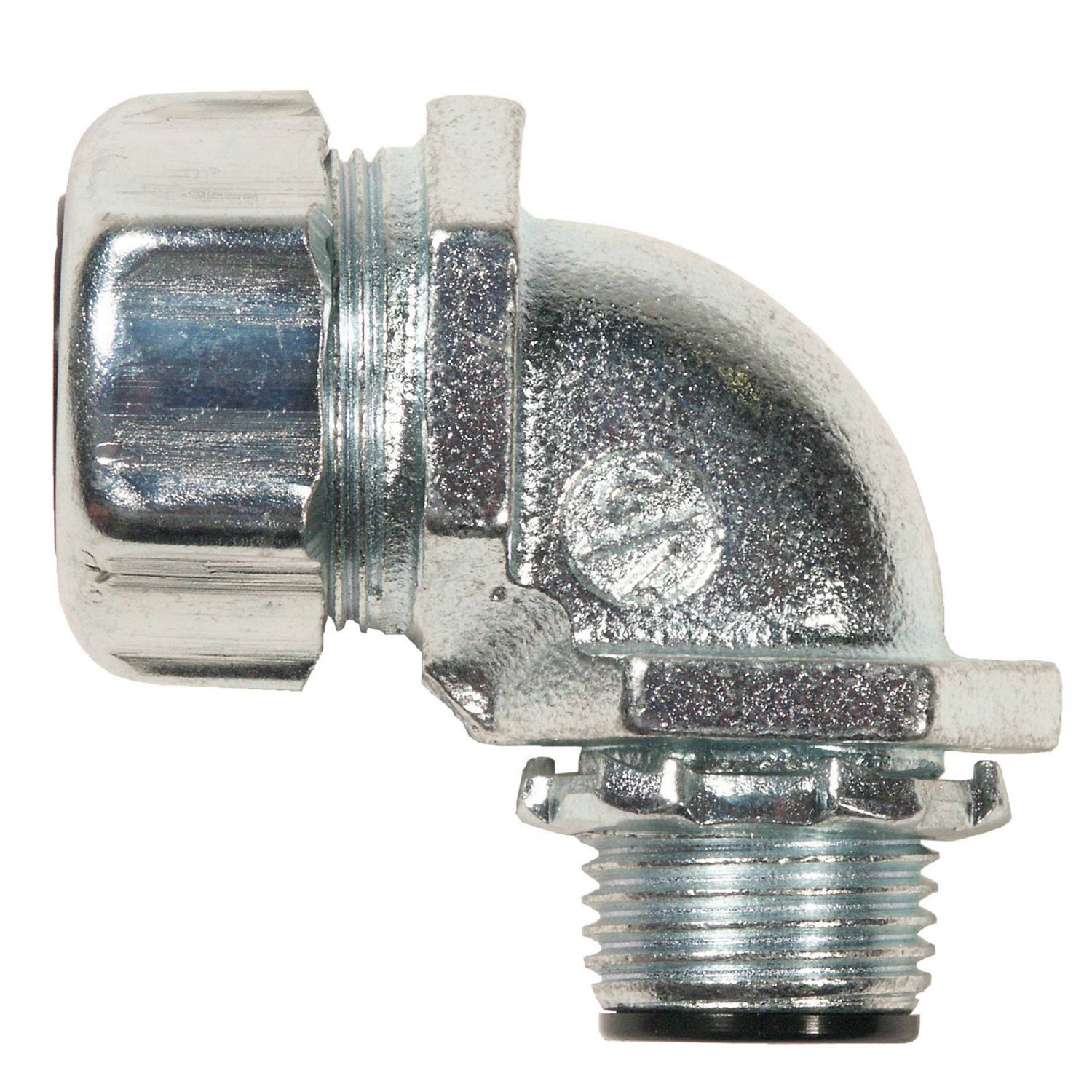 T&B® 5353-HT High Temperature Insulated Conduit Connector, 3/4 in Trade, 90 deg, Malleable Iron, Clear Chromate Coated/Zinc Plated