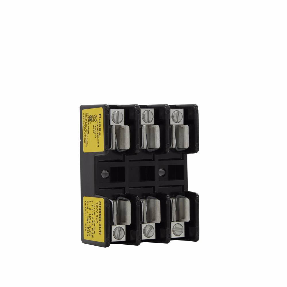 EATON G30060-3C Power Fuse Block, 480 V, 35 to 60 A, Class: G, 14 to 2 AWG, 8 to 2 AWG Wire