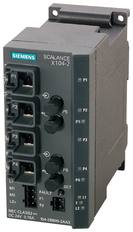 Siemens 6GK51042BB002AA3 SCALANCE X104-2 Unmanaged Industrial Ethernet Switch