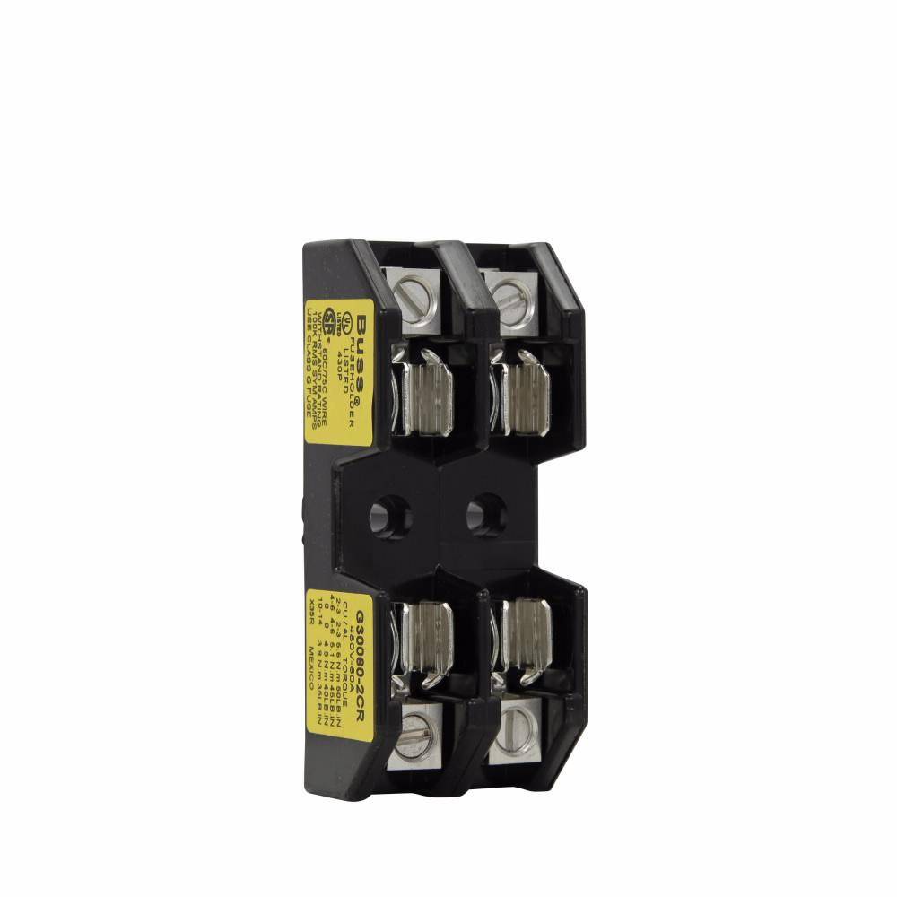 Edison G30060-2CR Open Style Fuse Block, 480 VAC, 35 to 60 A, Class: G, 14 to 2 AWG, 8 to 2 AWG Wire, 2 Poles