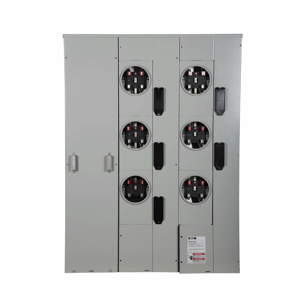 EATON 1MP6206R 3-Wire Group Metering Meter Pack, 200 A Self-Contained Socket, Underground Feed, 120/240 VAC, 600 A Bus