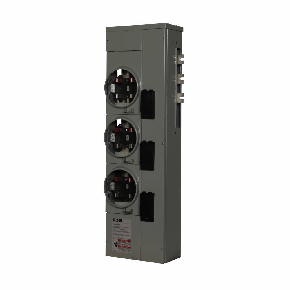 EATON 1MM312RRL 3-Socket Multiple Metering Meter Stack Module, 120/240 VAC, 125 A, 1 ph Phase, NEMA 3R Enclosure