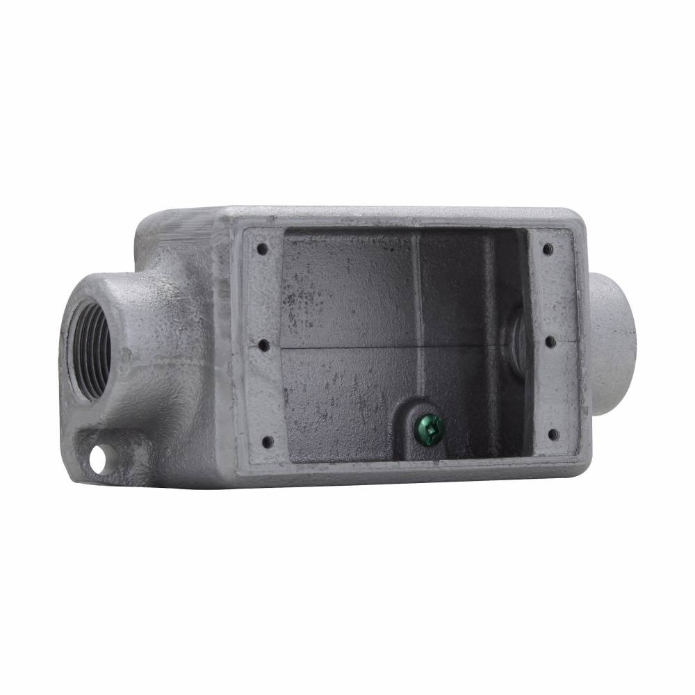 Crouse-Hinds Condulet® FSCA2 Type FSC 3-Outlet Shallow Device Box With Mounting Lug, 3/4 in Trade, 1 Gang, Feraloy Iron Alloy, Electro-Galvanized