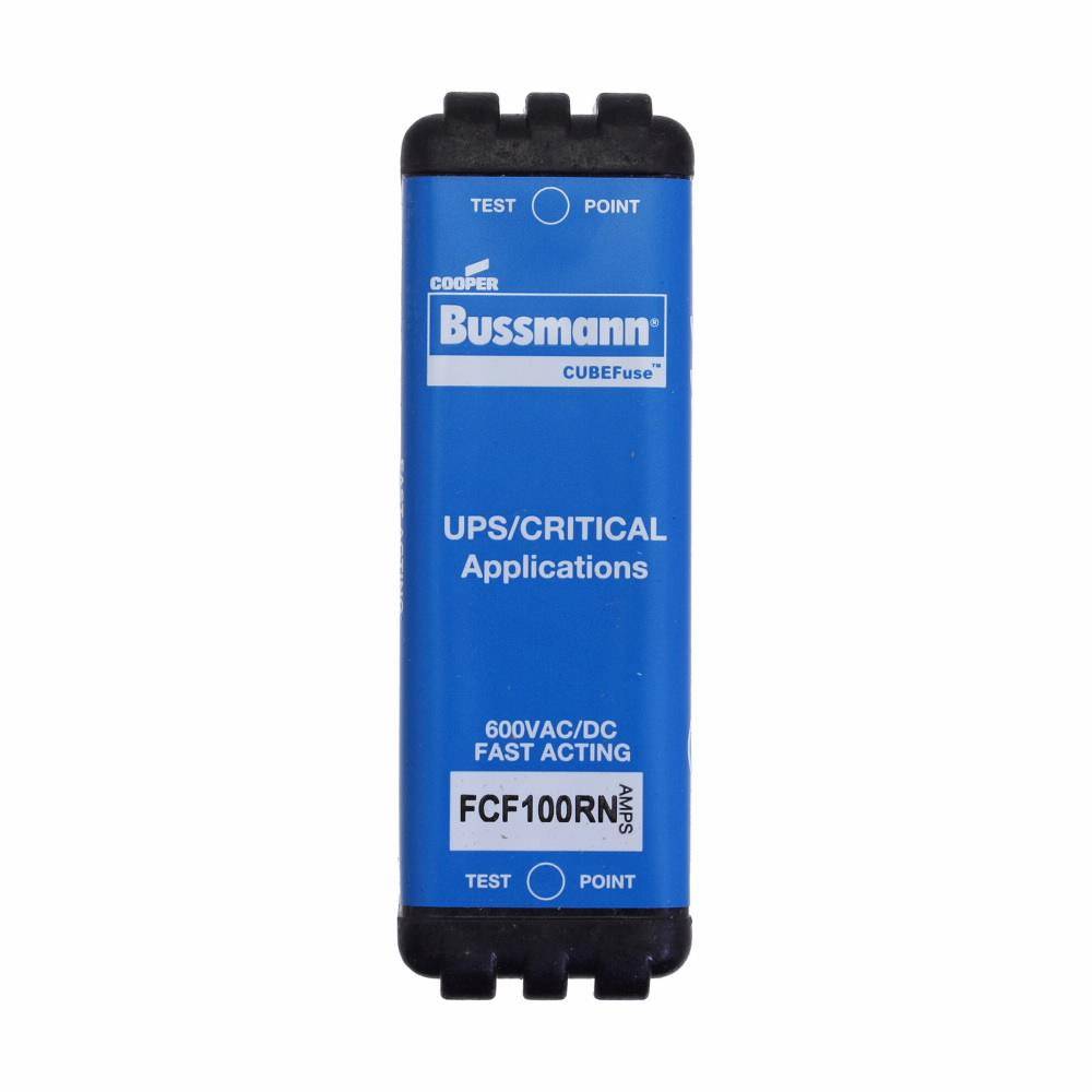 Bussmann CUBEFuse™ FCF100RN Fast Acting Non-Indicating Fuse, 100 A, 600 VAC/VDC, 50/200 kA Interrupt, Class: CF, Cartridge Body