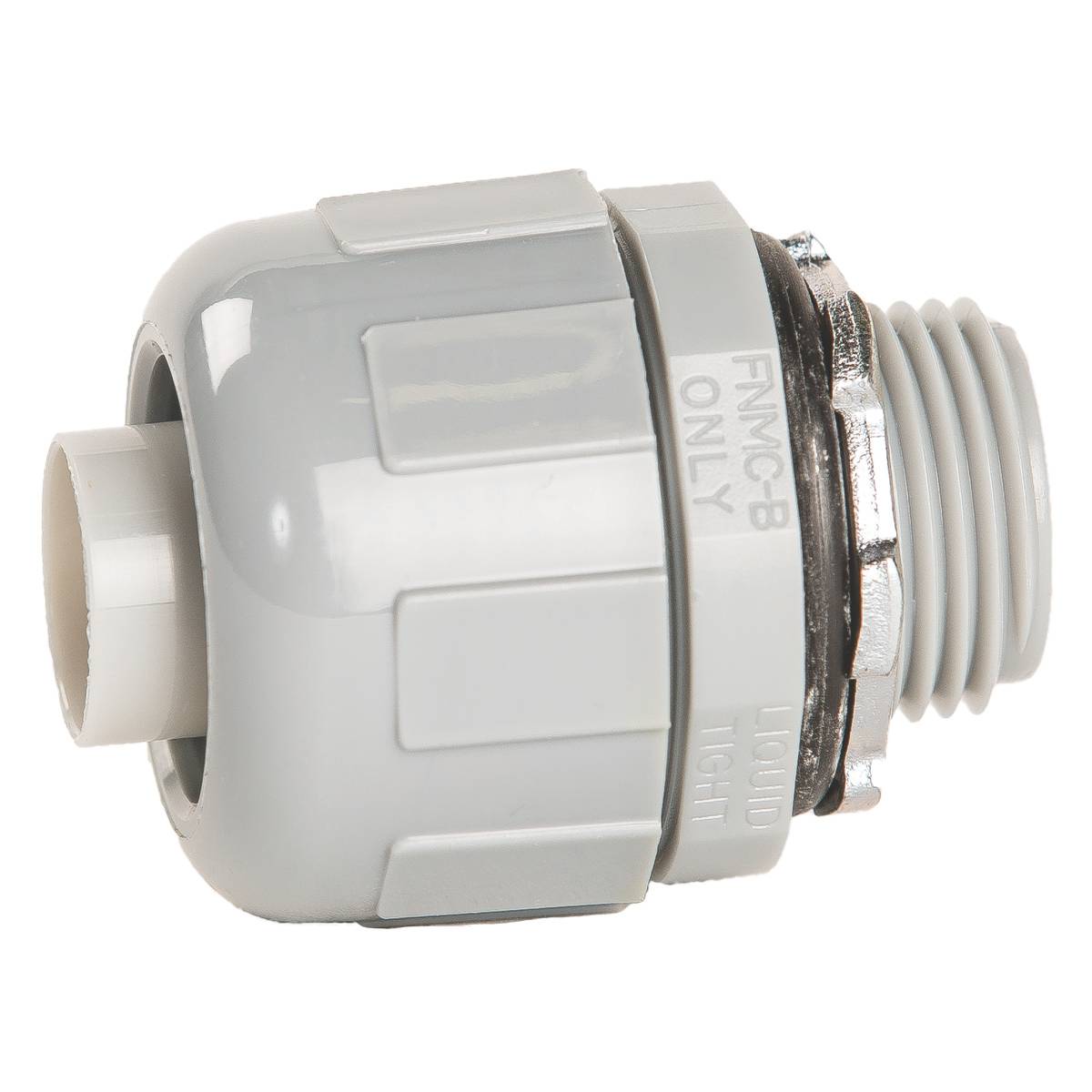 T&B® Industrial Fitting Plastic Bullet® LT100-CAR Non-Metallic Straight Liquid Tight Omni Connector With Nylon Locknut, 1 in Trade, Nylon 6.6