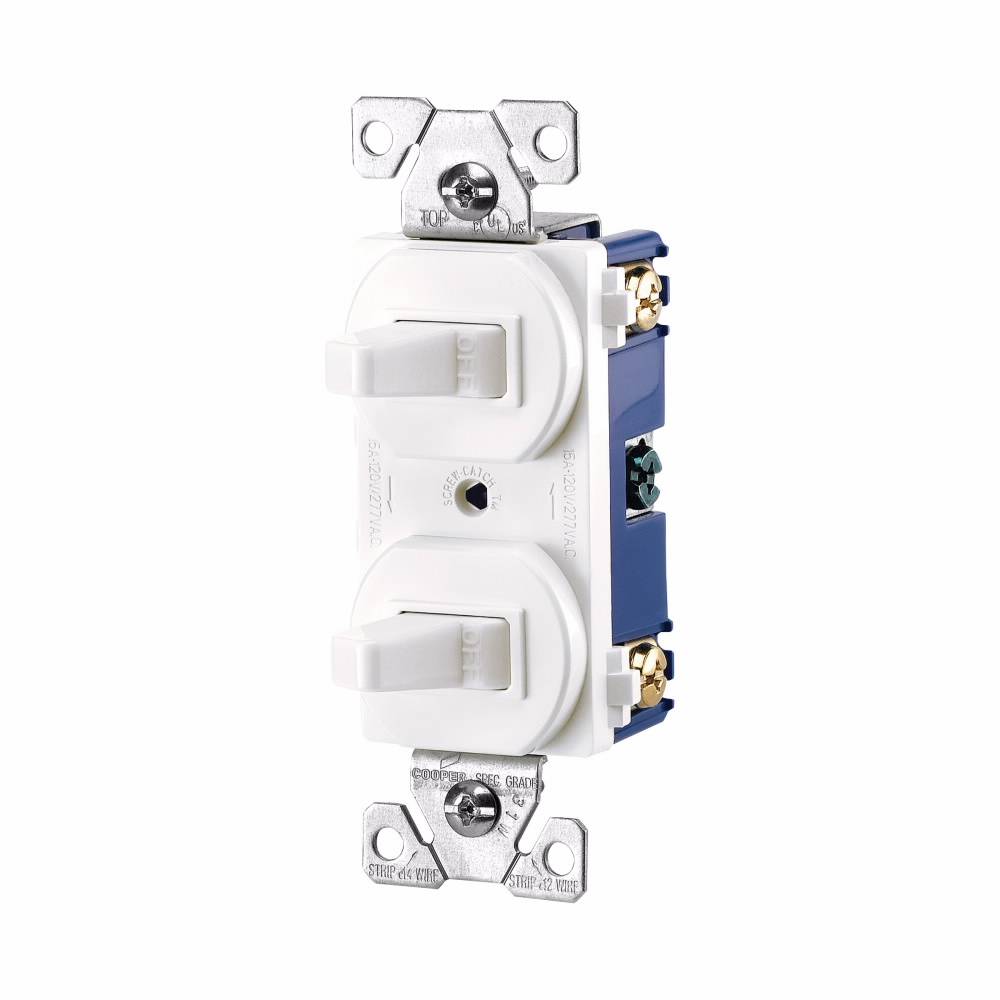 EATON Arrow Hart® 275W-BOX 3-Way Duplex AC Toggle Combination Switch, 120 VAC, 15 A, 1 Poles