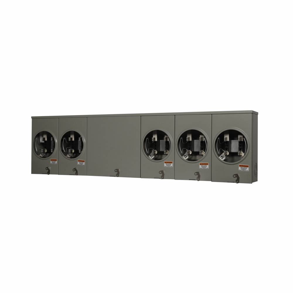 EATON 1004439BCH 5-Position 3-Wire Meter Socket, 600 VAC, 200 A, 1 ph Phase