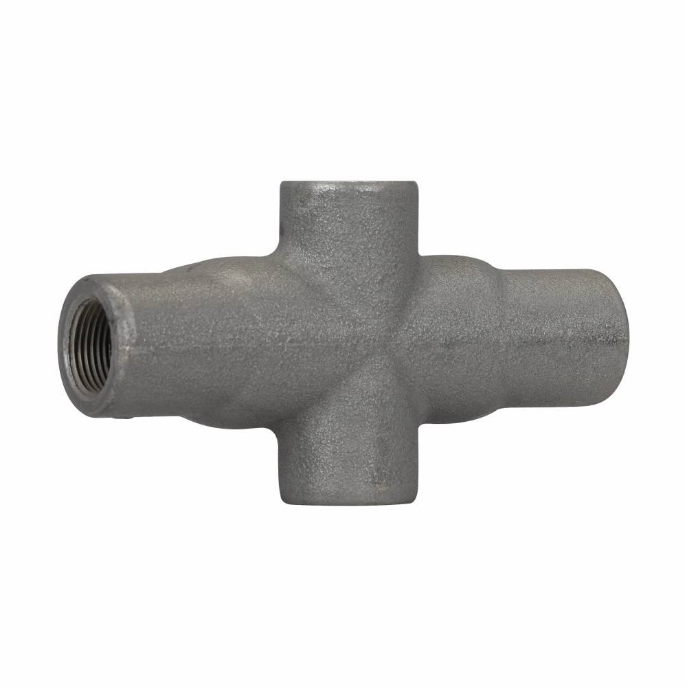 Crouse-Hinds Condulet® X37 Type X Conduit Outlet Body, 1 in Hub, 7 Form, Feraloy Iron Alloy, Electro-Galvanized/Aluminum Acrylic Painted