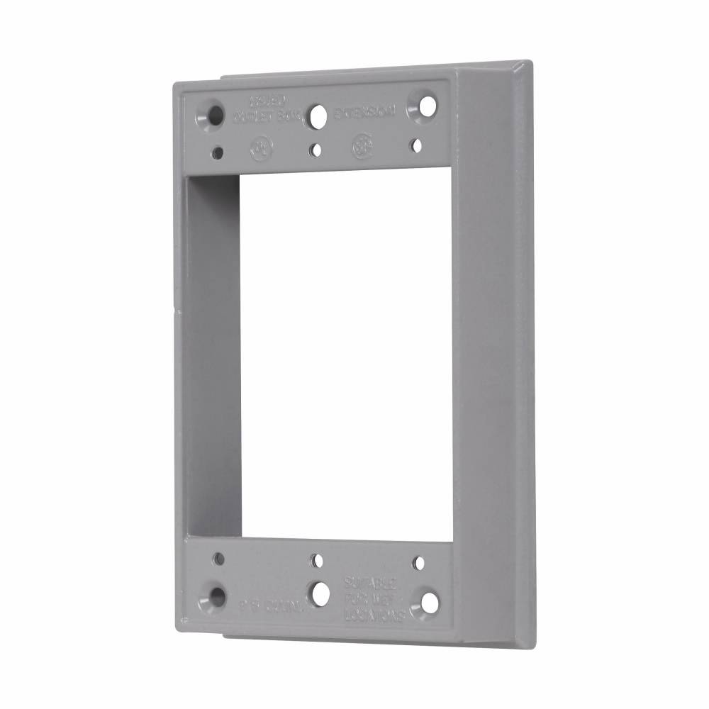 Crouse-Hinds TP7120 Weatherproof Outlet Box Extension, 1 Gangs, 4-9/16 in L x 2-13/16 in W x 1 in D, Die-Cast Aluminum