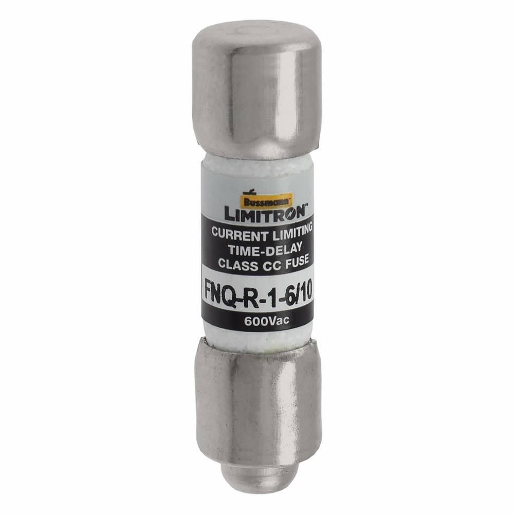 Bussmann Limitron™ CC-Tron® FNQ-R-1-6/10 Advanced Protection Current Limiting High Inrush Low Voltage Time Delay Fuse, 1.6 A, 600 V, 200 kA Interrupt, CC Class, Cartridge Body