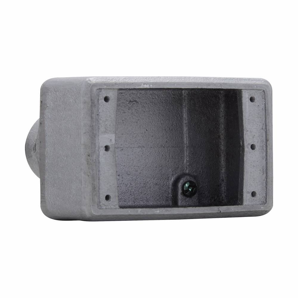 EATON Crouse-Hinds Condulet® FDA2 Type FDA 1-Entry Back Feed Deep Conduit Device Box, Feraloy® Iron Alloy, 1 Gang, 2-3/4 in W x 3-9/16 in D x 4-9/32 in H