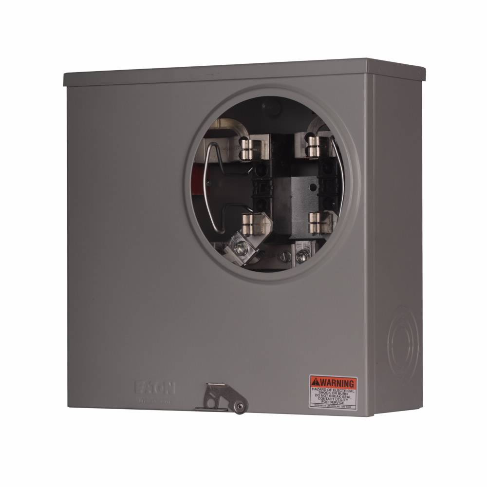 EATON Cutler-Hammer 1008827CH 3-Wire 1-Position Residential Service Single Meter Socket With Horn Bypass, 600 VAC, 200 A, 1 Phase