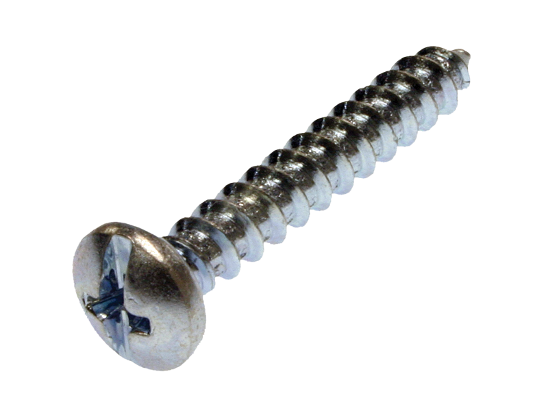 Metallics JTSP30 Tapping Screw, #10-12, 1-1/2 in OAL, Pan Head, Phillips® Drive, Steel, Zinc Plated, Gimlet Point