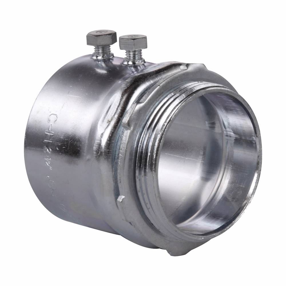 EATON Crouse-Hinds 160P Non-Insulated Setscrew Straight Connector, 5 in Trade, For Use With Rigid/IMC Conduit, Malleable Iron