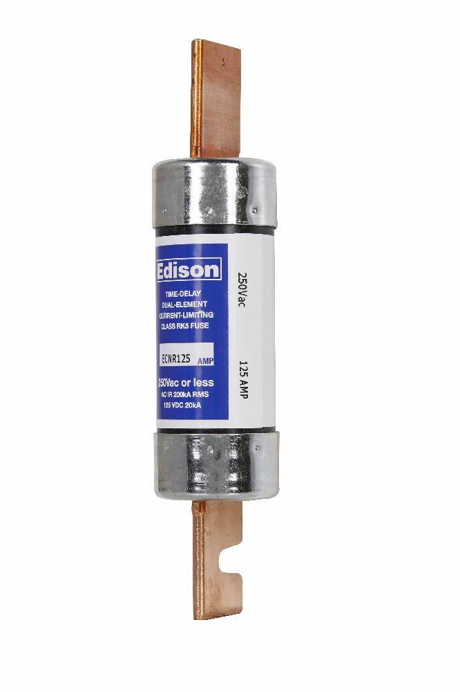 Edison ECNR125 ECNR Current Limiting Time Delay Fuse, 125 A, 250 VAC/125 VDC, 200 kAIC Interrupt, Class: RK5, Cylindrical Body