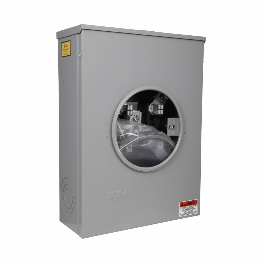 EATON Cutler-Hammer 1009424CH 3-Wire 1-Position Residential Service Single Meter Socket, 600 VAC, 200 A, 1 Phase