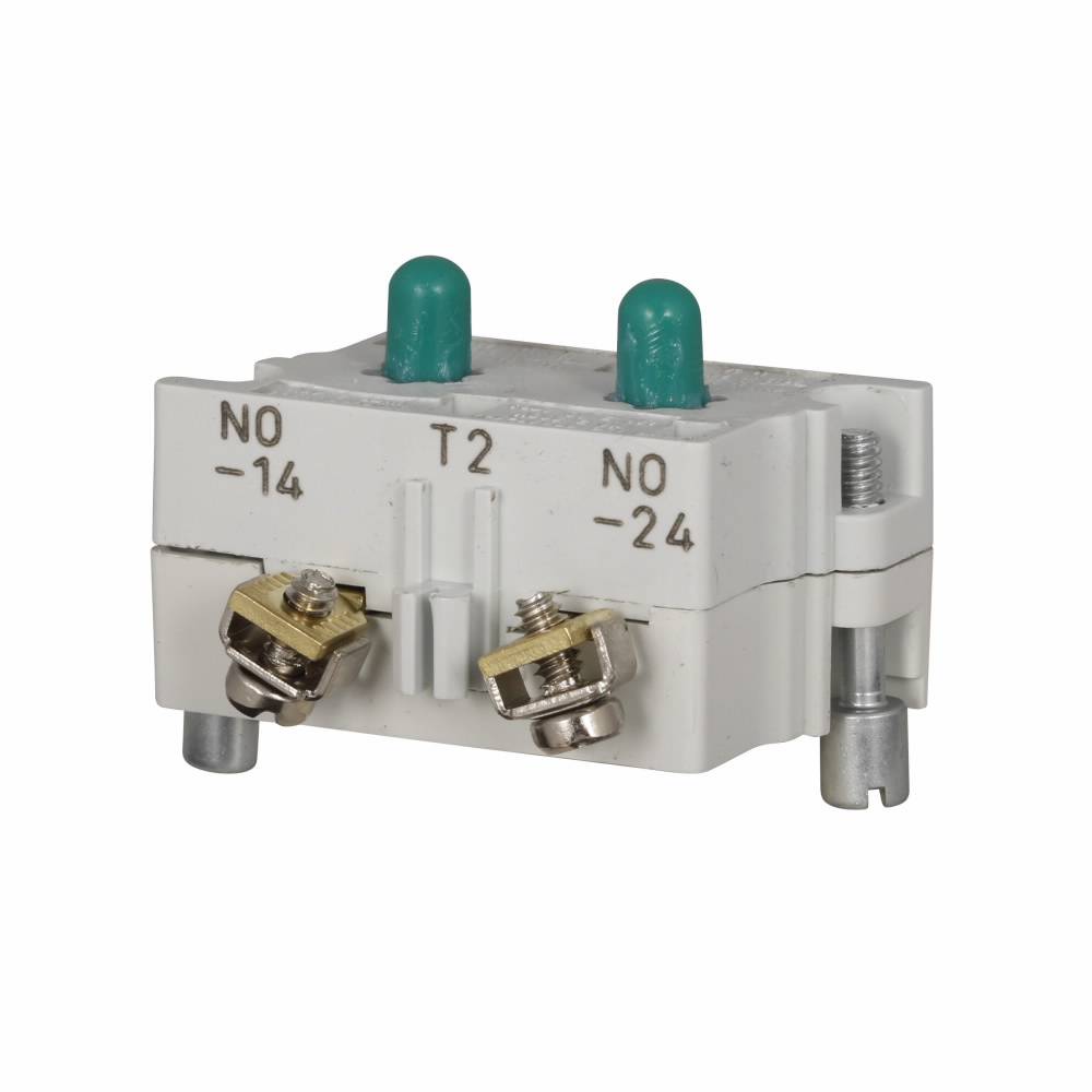 EATON 10250T2 Heavy Duty Contact Block, 30.5 mm, 2NO Contact, 10 A at 600 VAC, 5 A at 250 VDC Contact, Silver Contact, Black