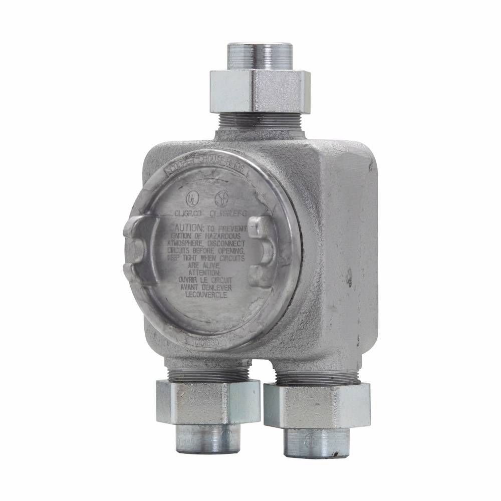 EATON Crouse-Hinds GUAG6665 Conduit Junction Box, 1/2 in, Feraloy® Iron Alloy