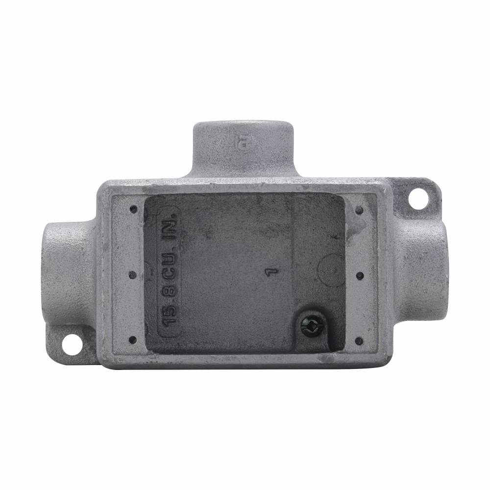 Crouse-Hinds Condulet® FSCT2 Type FSC 3-Outlet Shallow Device Box With Mounting Lug, 3/4 in Trade, 1 Gang, Feraloy Iron Alloy, Electro-Galvanized