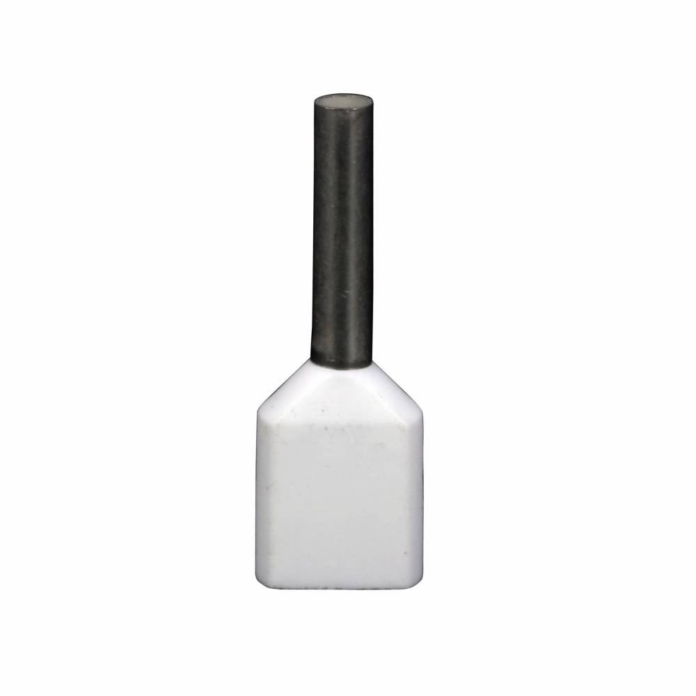 EATON XBAFT1 IEC-XB Non-Insulated Twin Ferrule, 20 AWG, 0.59 in L, Soft Electrolytic Copper, White