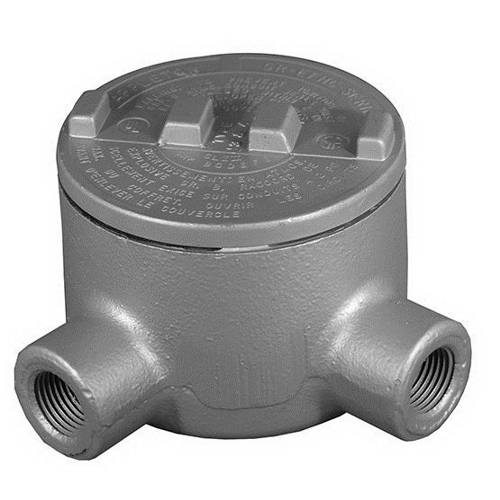 Appleton® UNILETS® GRL150 L-Style Dust-Ignitionproof Explosionproof Conduit Outlet Box With Cover, 1-1/2 in, 4.88 in Cover Opening, 72 cu-in, Triple Coated