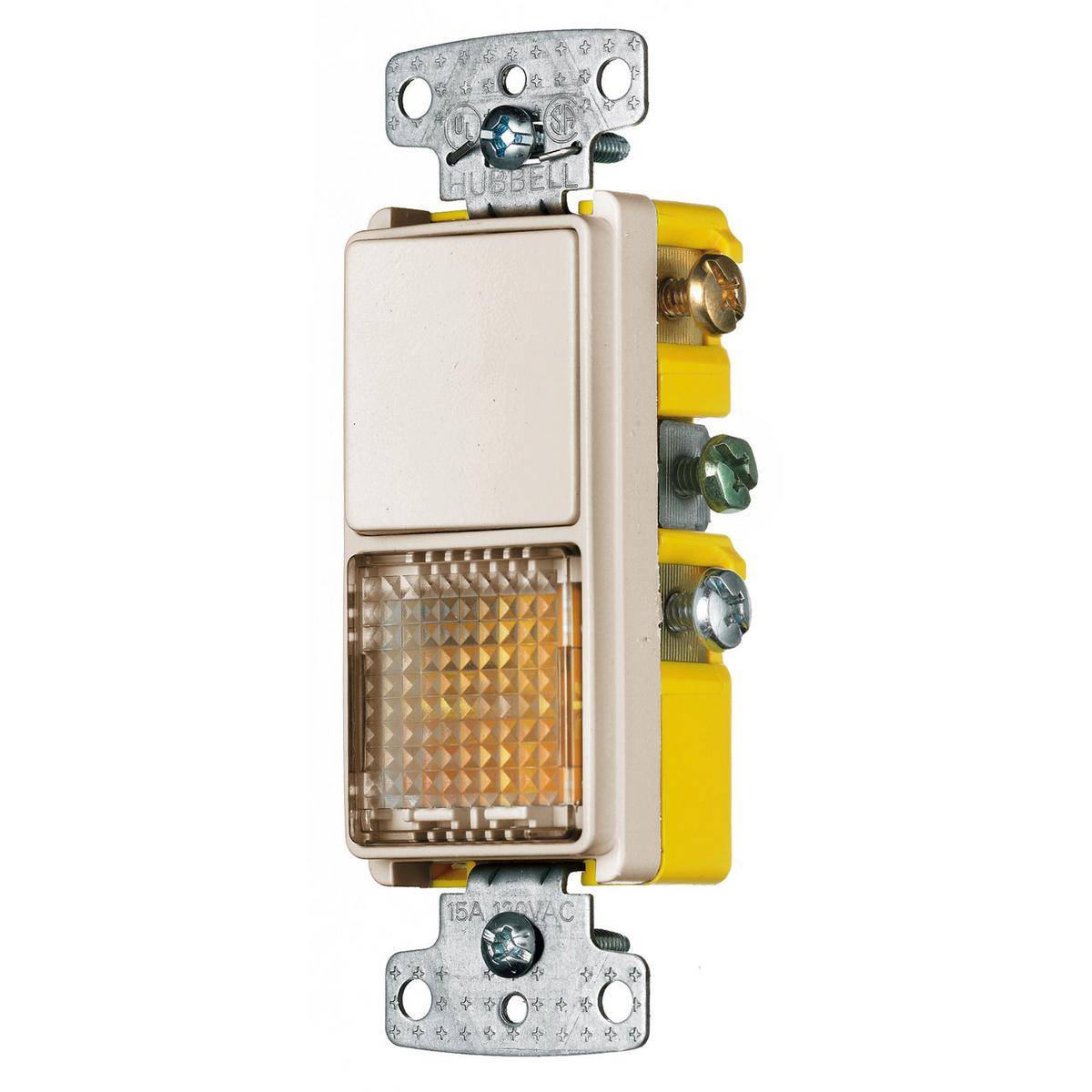 Wiring Device-Kellems RCD109LA Decorator Standard Combination Rocker Switch, 125 VAC, 15 A, 1875 W