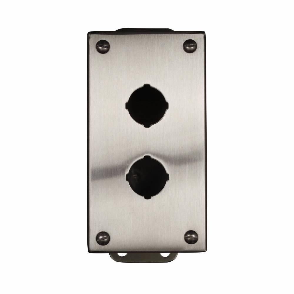 EATON 10250TN34 2-Element Heavy Duty Oiltight/Watertight Pushbutton Enclosure, 8.3 in L x 3.8 in W x 5.1 in D, NEMA 4/4X/12 NEMA Rating, 304 Stainless Steel