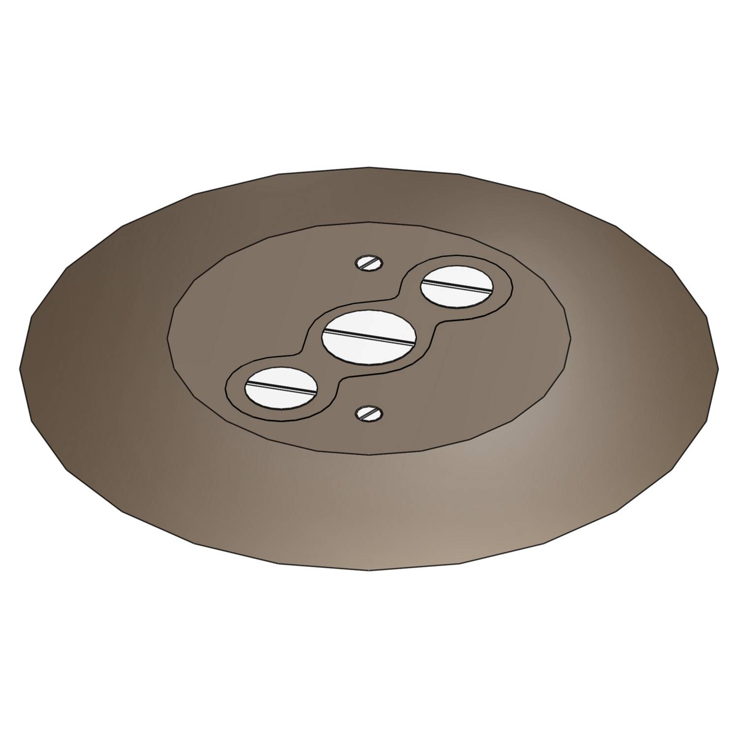 Steel City® MopTite™ FPT442-SW-BRN Non-Metallic Poke-Through Cover, 7 in Dia