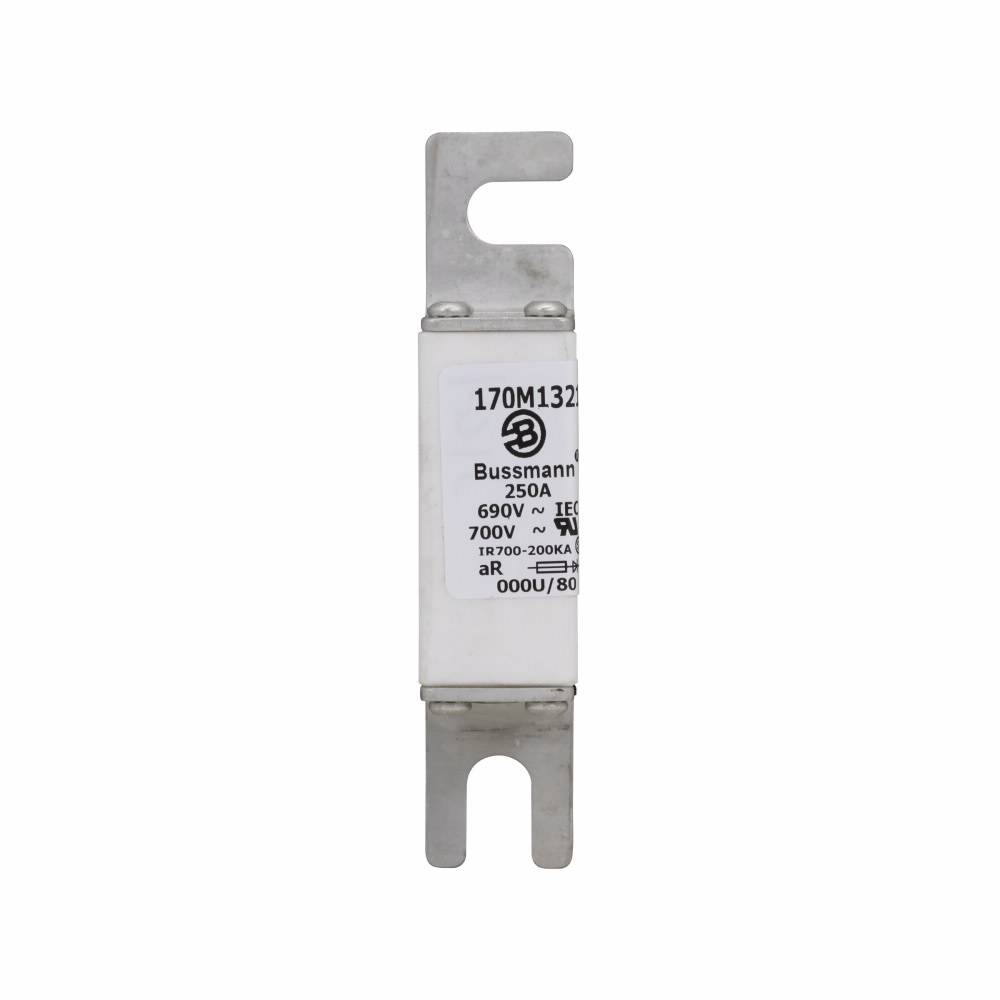 Bussmann 170M1321 Type U/80 High Speed Fuse, 250 A, 690 VAC, 200 kA Interrupt, Class: aR, Square Body