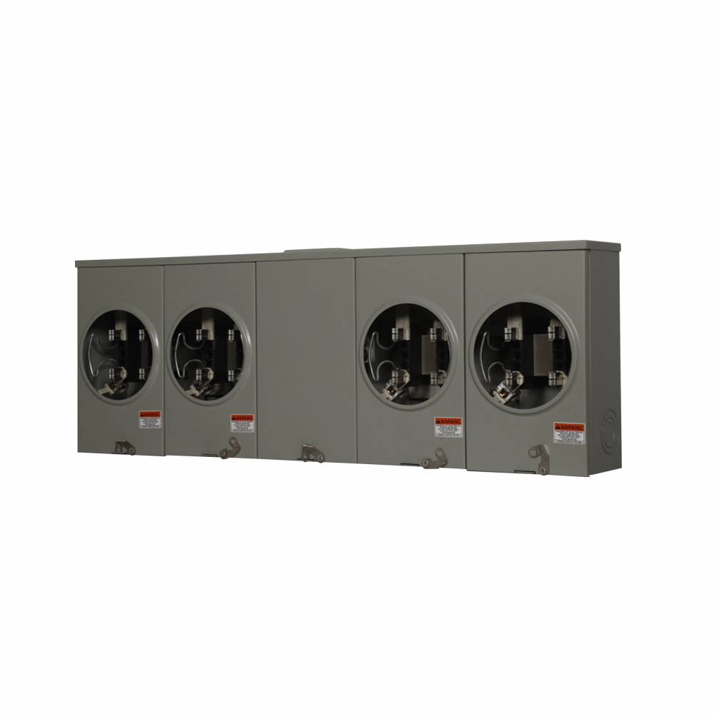 EATON Cutler-Hammer 1009615CH 3-Wire 4-Position Resi Raceway Open Trough Provision Single Meter Socket With Horn Bypass, 600 VAC, 200 A, 1 Phase