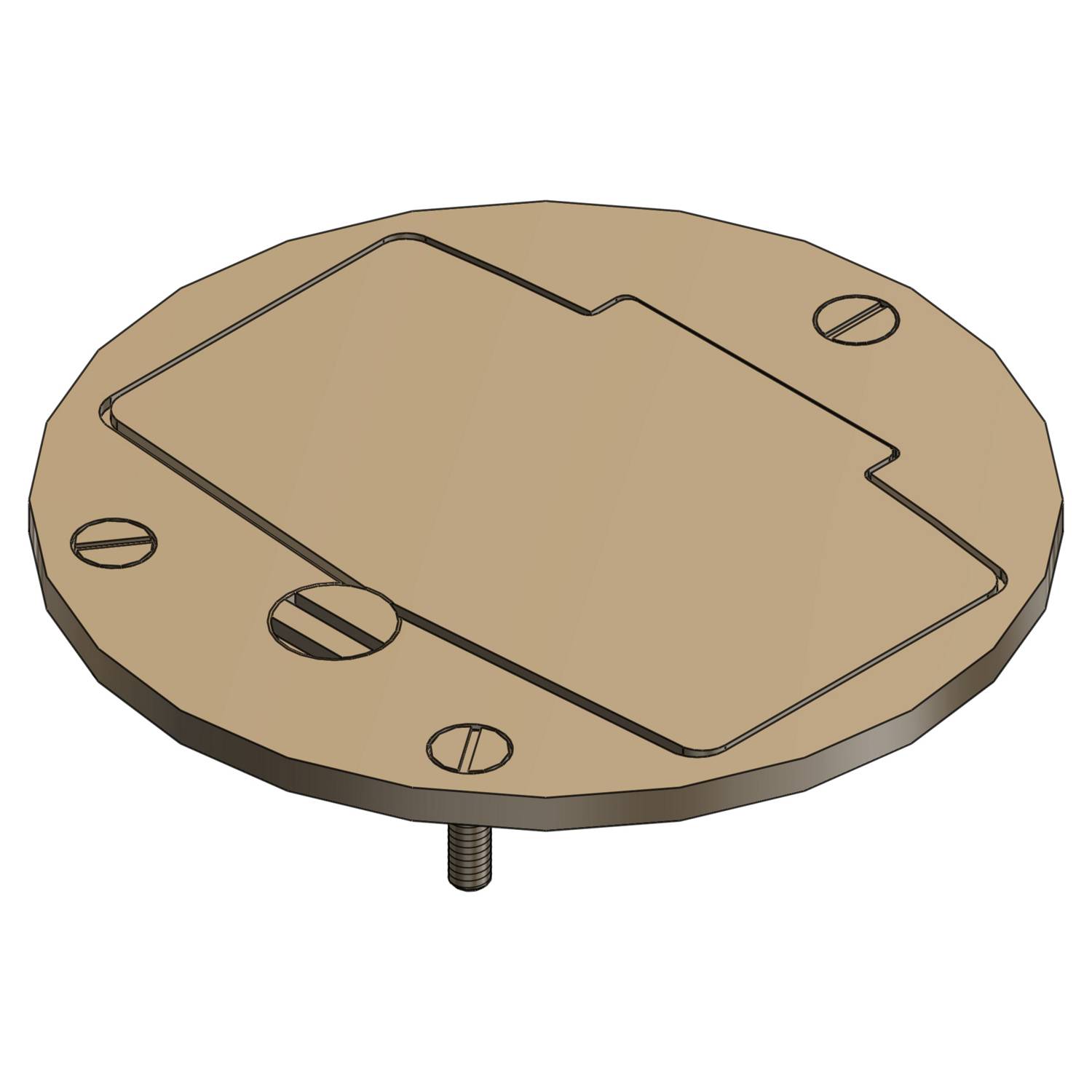 Steel City® P60-GFCI Cover Plate, 4 in Dia, Brass