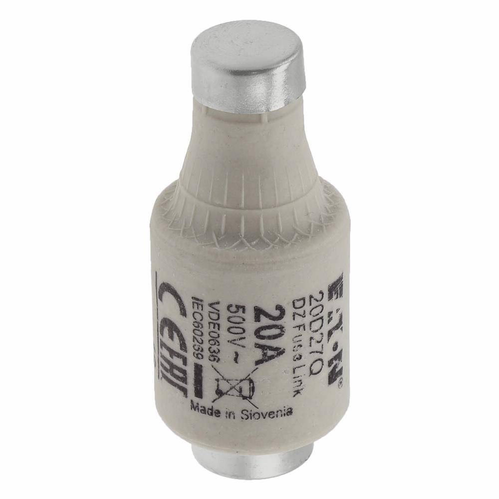 Edison 20D27Q Fast Acting Low Voltage Diazed Fuse Link, 20 A, 500 VAC, 100 kA Interrupt, Class: gG/gL, Round Body