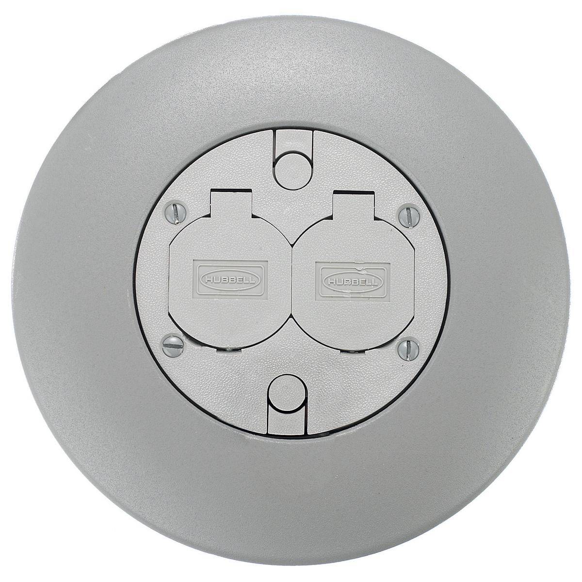 Wiring Device-Kellems FRFGYA Standard Fire-Rated Poke-Through Flush Service Fitting, 7 in Dia, Aluminum