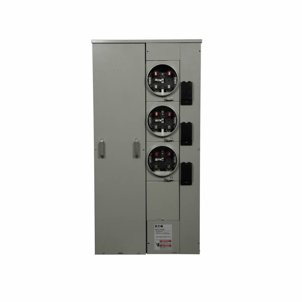 EATON 1MP3124RRLC Group Metering Meter Pack, 125 A Self-Contained Socket, Underground Feed, 120/240 VAC, 400 A Bus
