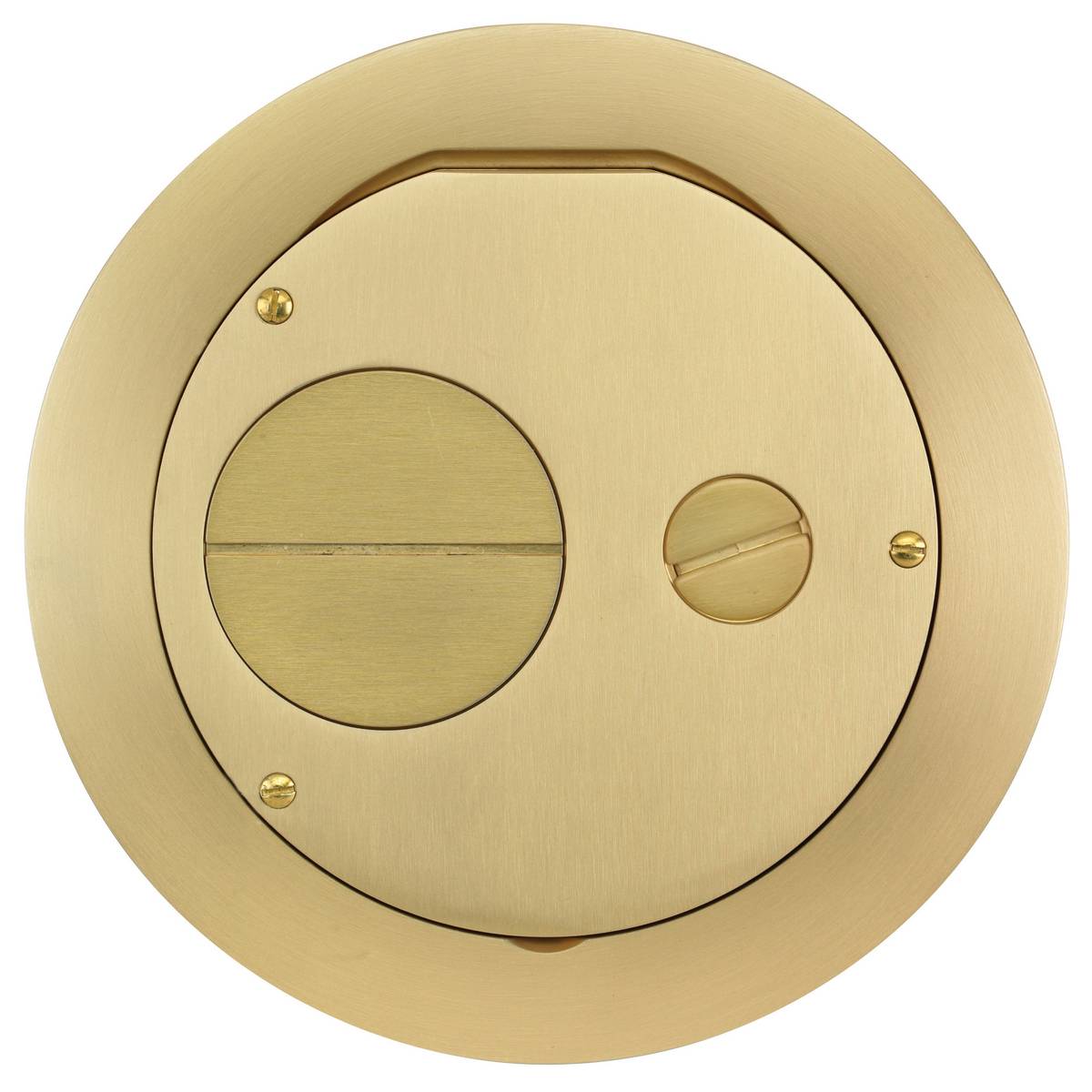 PREMISE WIRING SystemOne™ CFBS1R6FFCVRBRS CFB2G Furniture Feed Recessed Standard Floor Box Cover, 6 in Dia, Die Cast Aluminum