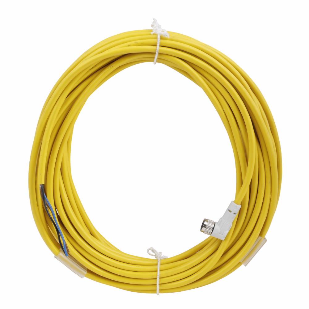 EATON CSNR3A3CY2410 Global Plus Cordset, M8 3-Pin DC Nano (Pico) Right Angle Female Connector, 32.8 ft L Cable