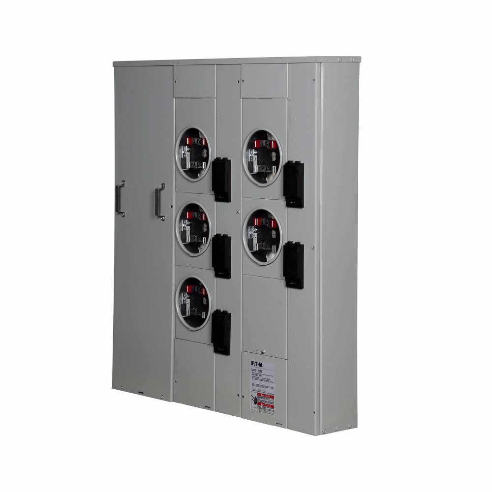 EATON 1MP5126RC 3-Wire Group Metering Meter Pack, 200 A Self-Contained Socket, Underground Feed, 120/240 VAC, 600 A Bus