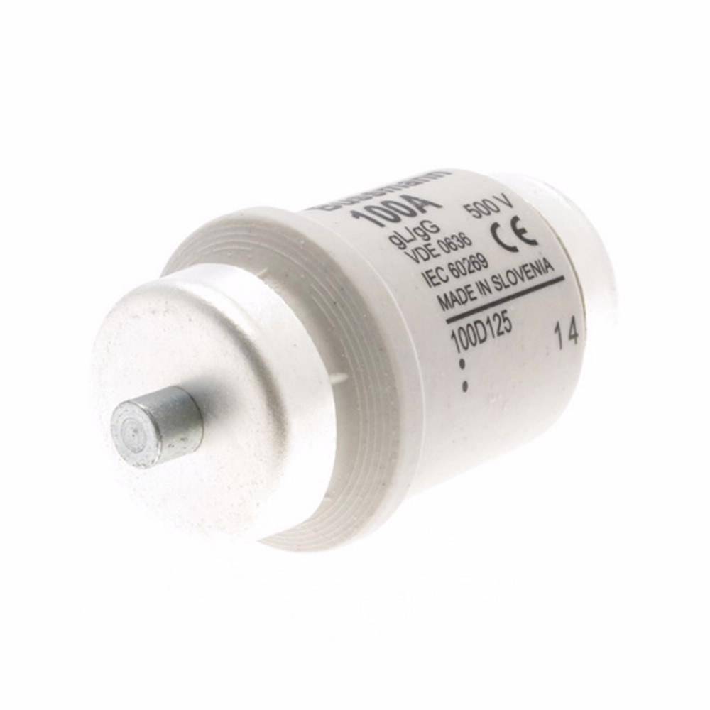 Edison 100D125 Type D Diazed Low Voltage Time Delay Time-Delay Fuse Link, 100 A, 500 VAC, Class: gG/gL, Round Body