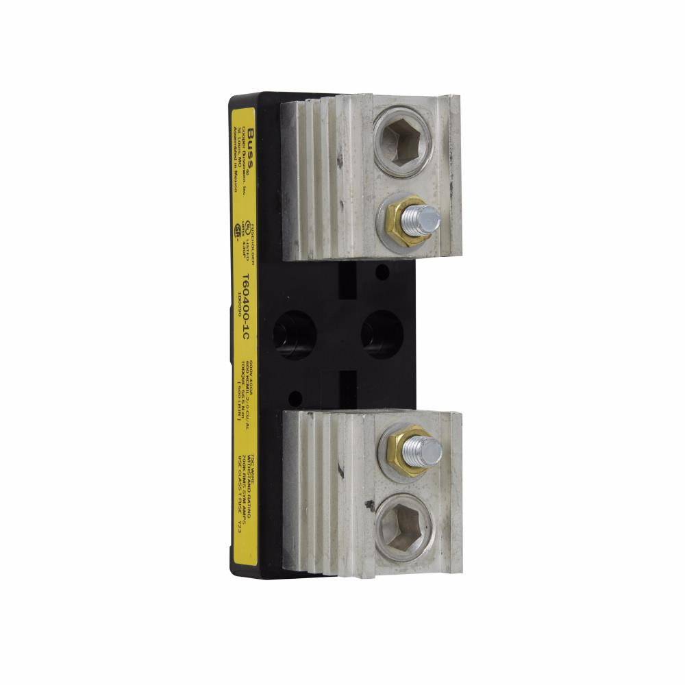 Edison T60400-1C T600 Open Style Fuse Block, 600 VAC/VDC, 201 to 400 A, T Class, 2/0 AWG to 600 kcmil Wire, 1 Pole