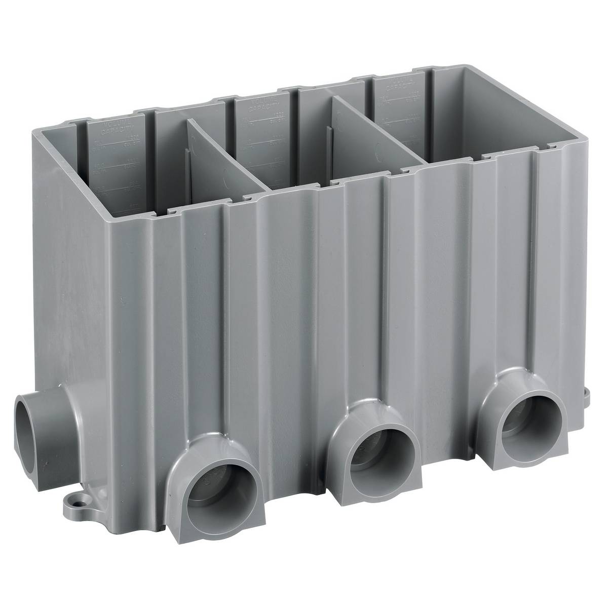 Wiring Device-Kellems PFBRG3 Fully Adjustable Non-Metallic Floor Box With Metal Cover, Thermoplastic, 257.4 cu-in Capacity, 3 Gangs, 8 Knockouts, 10.04 in L x 5.39 in W x 6 in H