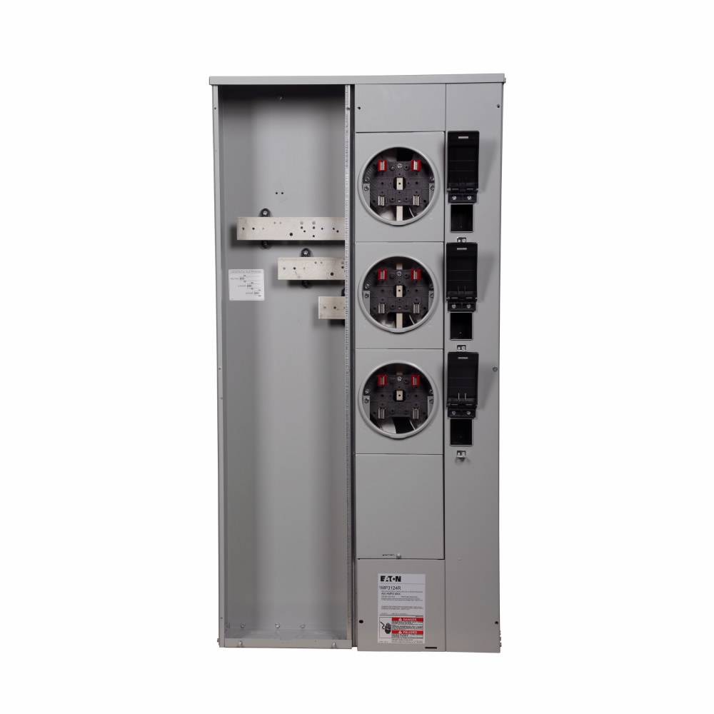 EATON 1MP3124RC Group Metering Meter Pack, 125 A Self-Contained Socket, Underground Feed, 120/240 VAC, 400 A Bus