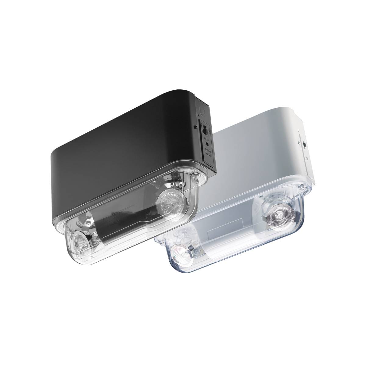 Emergi-Lite® 12JMLA72BK/2LG 12JMLA/JMLA Series Decorative Self-Powered Shielded Head Emergency Light Unit, 4 W LED/MR16 Lamp, 120/347 VAC, 2 Heads, Steel