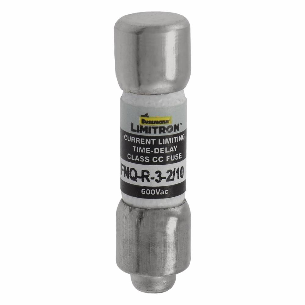 Bussmann CC-Tron® FNQ-R-3-2/10 Current Limiting High Inrush Time Delay Fuse, 3.2 A, 600 V, 200 kAIC Interrupt, CC Class, Cylindrical Body