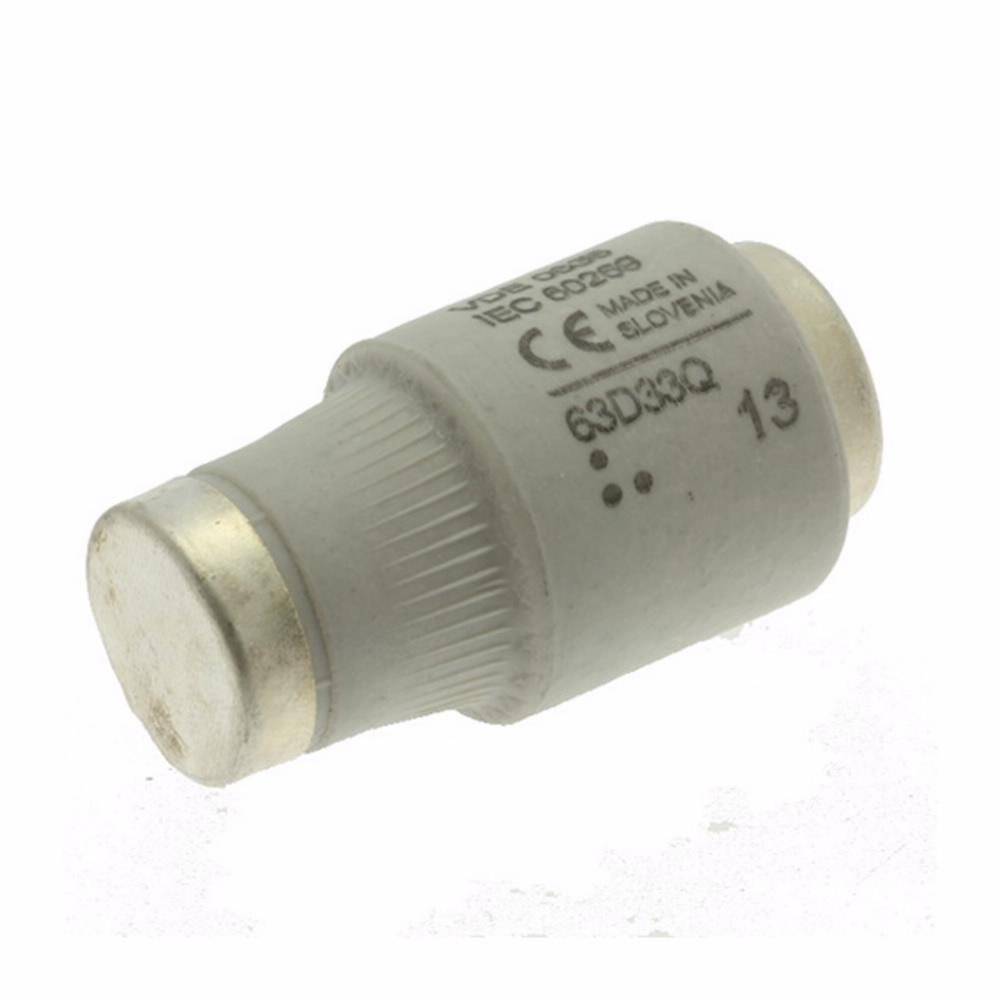 Edison 63D33Q Class gG/gL Fast Acting Low Voltage Non-Indicating Diazed Fuse Link, 500 VAC, 63 A, For Use With E33/DIII Size Screw Cap/Fuse, Ceramic