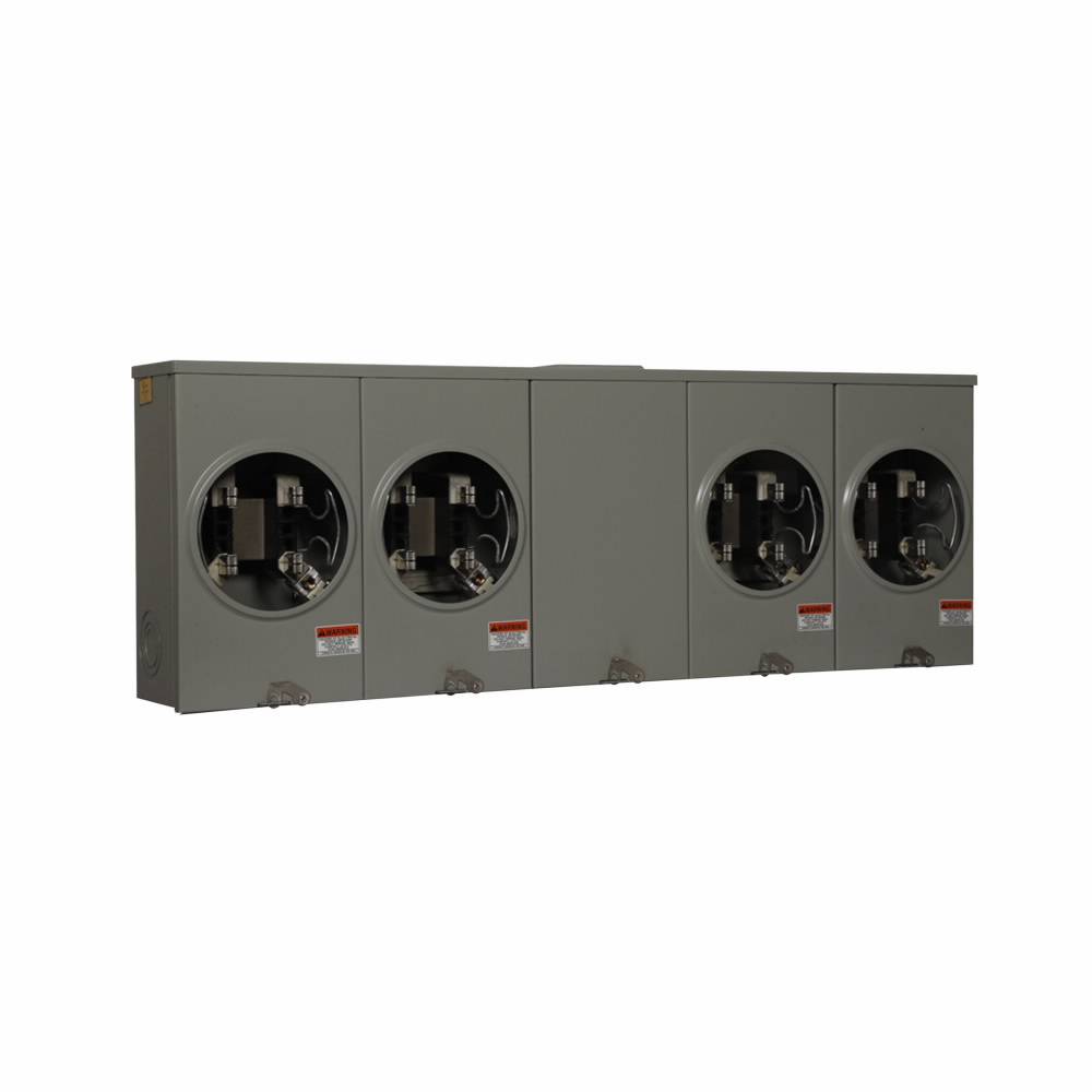 EATON Cutler-Hammer 1009615CH 3-Wire 4-Position Resi Raceway Open Trough Provision Single Meter Socket With Horn Bypass, 600 VAC, 200 A, 1 Phase