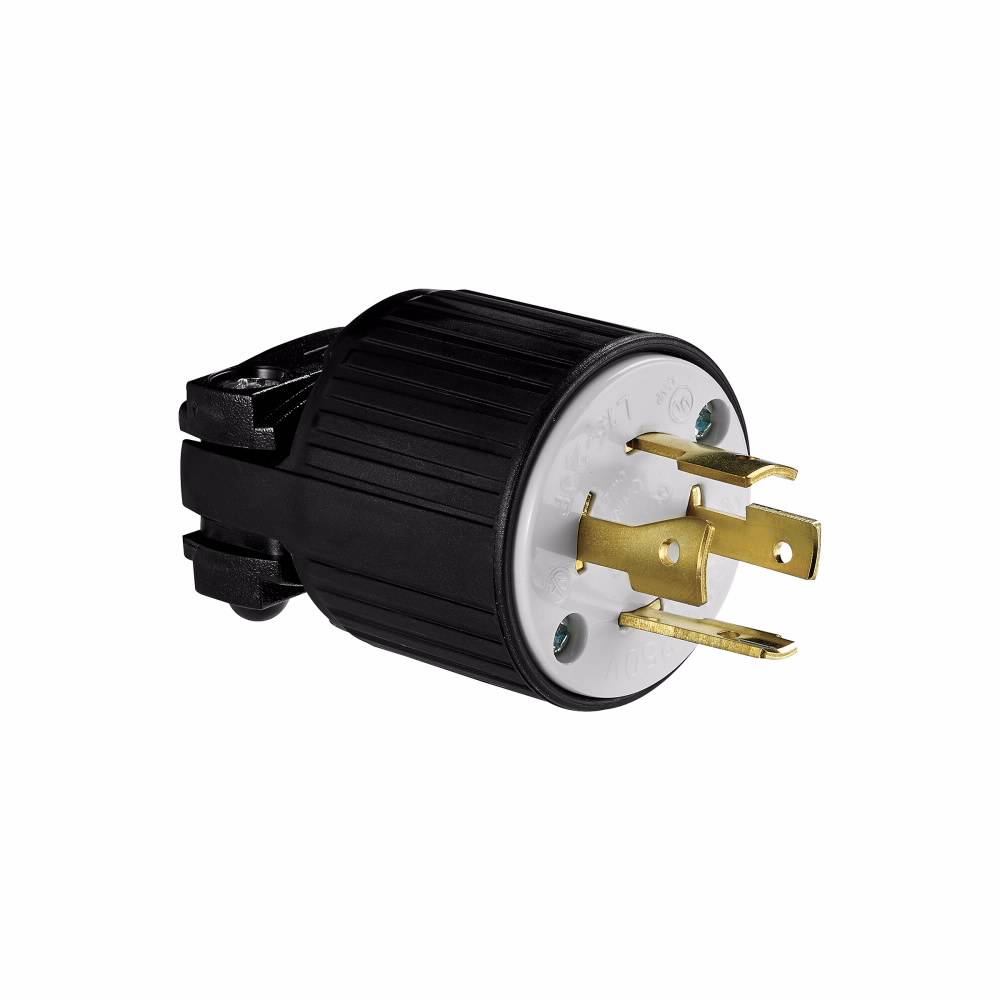 EATON Ultra Grip™ L1520P Ultra Grip Locking Plug, 250 V, 20 A, 3 Poles, 4 Wires, Black