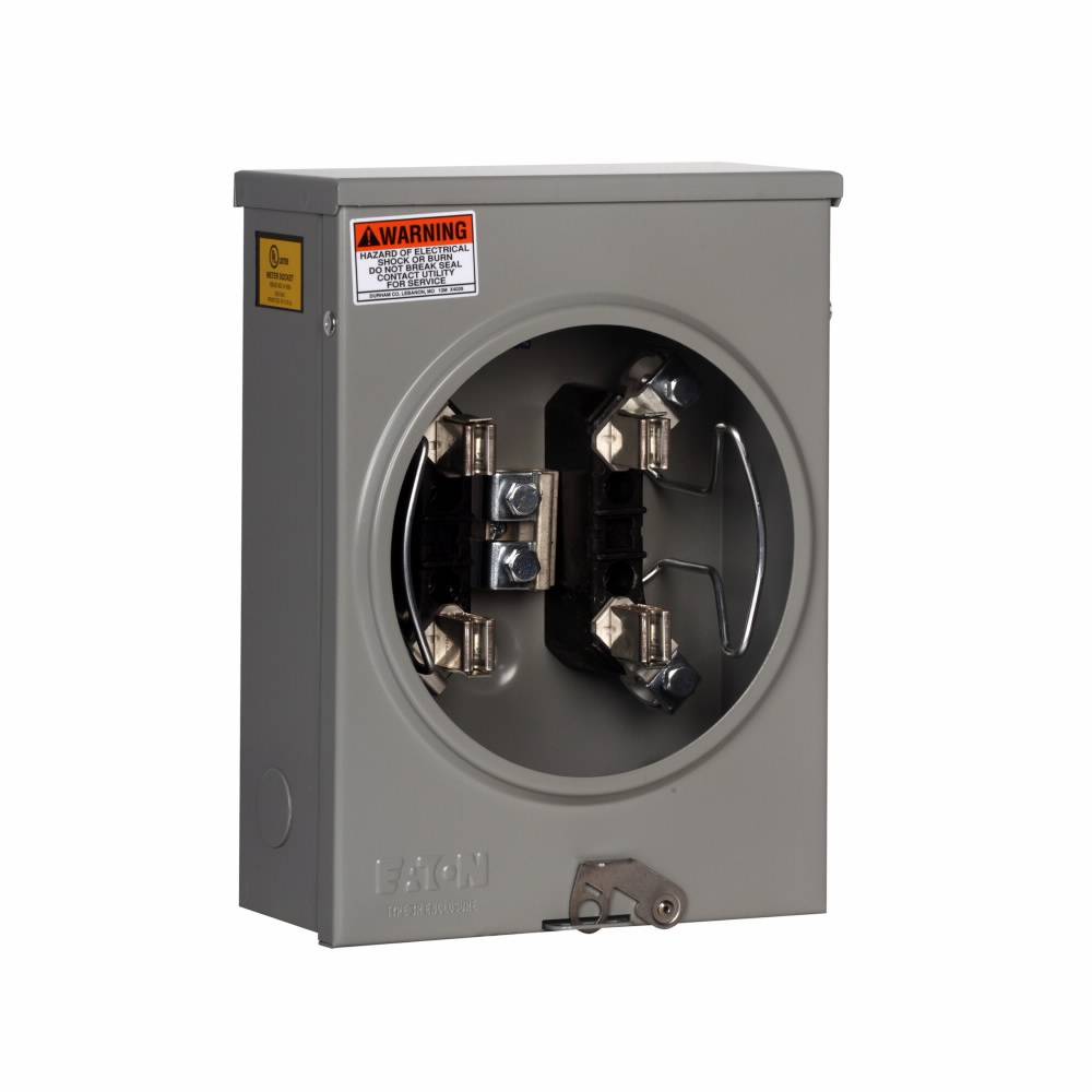 EATON Cutler-Hammer 1006385BCH 3-Wire 1-Position Residential Service Single Meter Socket, 600 VAC, 125 A, 1 Phase