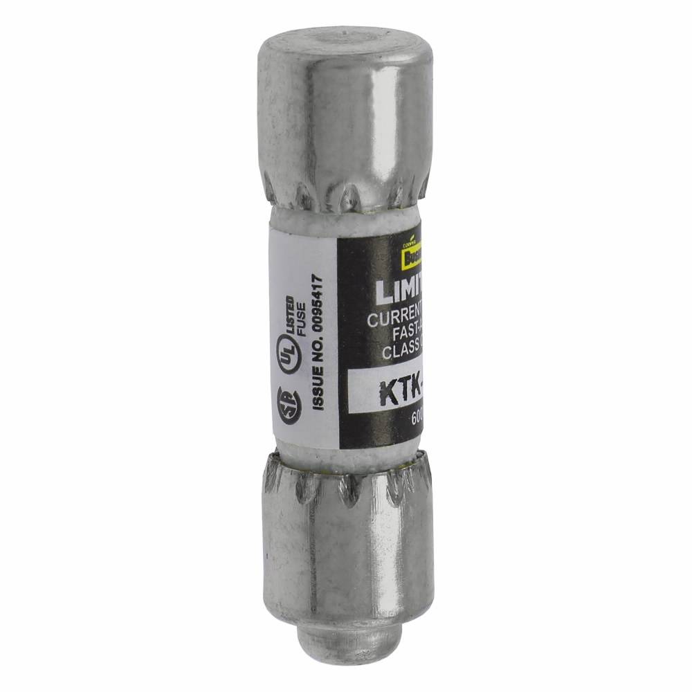 Bussmann Limitron™ KTK-R-12 Current Limiting Fast Acting Fuse, 12 A, 600 V, 200 kAIC Interrupt, CC Class, Cylindrical Body