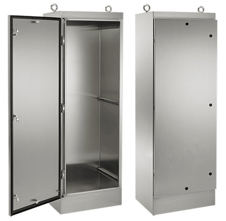 nVent HOFFMAN A72HS2418SSLPQT A4S2 1-Door Enclosure, 72.13 in L x 24.06 in W x 18.1 in D, NEMA 3R/4/4X/12/IP66 NEMA Rating, 304 Stainless Steel