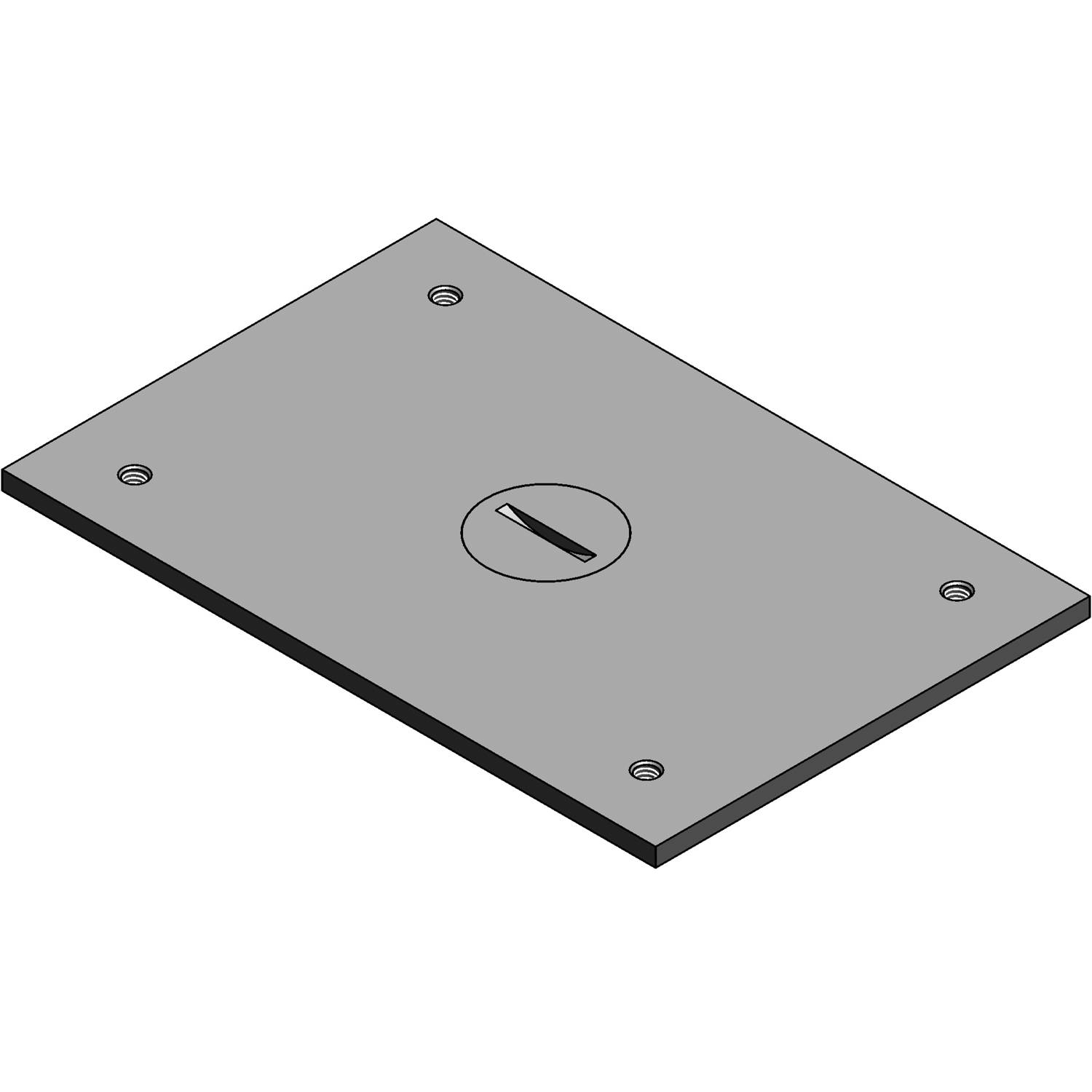 Steel City® MopTite SP-P6412AL Flush Service Cover Plate, For Use With 640P/640/840/740 Series Floor Box, 1/2 in NPS Plug, Aluminum